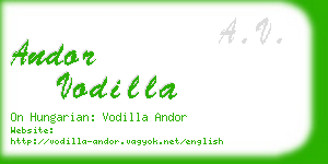 andor vodilla business card